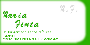 maria finta business card